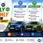 Daily vs Weekly vs Monthly Car Rentals comparison guide showing the best rental option based on travel duration and budget.
